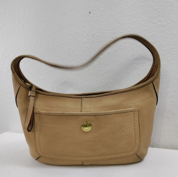 Coach Handbags - COACH Legacy Ergo Camel Pebble Grain Leather Hobo Bag # 11612